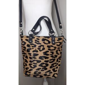 Maurizio Taiuti calf hair leopard leather convertible crossbody Italy